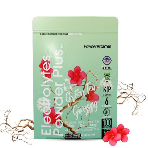 NWT PowderVitamin Electrolytes Powder Plus Green Tea Ginseng Keto 100 Servings - Picture 1 of 7